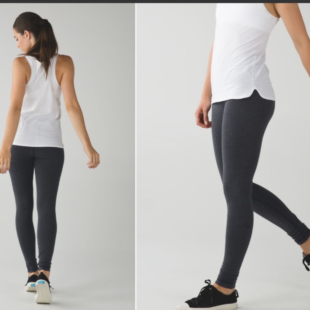 Lululemon Wunder Under Pant (Roll Down) Heathered Black